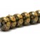 10801421 - Six Burnt Yellow w/Metal Dots Rondelle Beads