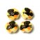 10802412 - Four Yellow Sparkle Garden Butterfly Lentil Beads