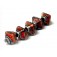10903007 - Five Hot Lava Dichroic Crystal  Shaped Beads