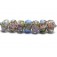 11005401 - Seven Light Pink w/Blue Floral Rondelle Beads