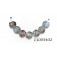 11005402 - Seven Light Pink w/Blue Floral Lentil Beads
