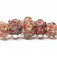 11005711 - Five Graduated OrangeRed & Green Rondelle Beads