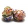 11005801- Seven Purple w/Orange Flora Rondelle Beads