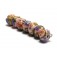 11005801- Seven Purple w/Orange Flora Rondelle Beads