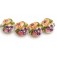 11005812 - Four Purple w/Orange Flora Lentil Beads