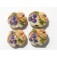 11005812 - Four Purple w/Orange Flora Lentil Beads