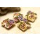 11005814 - Four Purple w/Orange Flora Pillow Beads