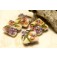 11005814 - Four Purple w/Orange Flora Pillow Beads