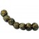 11102602 - Seven Brown w/Twisted Beige Dot Lentil Beads