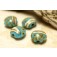 11105112 - Four Turquoise/Ivory & Beige Lentil Beads