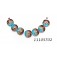 11105702 - Seven Turquoise & Amethyst w/Beige Lentil Beads