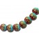 11105702 - Seven Turquoise & Amethyst w/Beige Lentil Beads