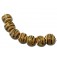 11106102 - Seven Transparent Brown w/Beige Strips Lentil Beads
