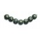 11203802 - Seven Green Pearl Surface w/Black String Lentil Beads