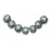 11205002 - Seven Gray Pearl Surface w/Black Lentil Beads