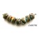 11605701 - Seven Dark Brown Silver Ivory Rondelle Beads