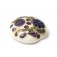 11806602 - Ivory w/Purple & Beige Stringer Lentil Focal Bead