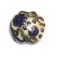 11806602 - Ivory w/Purple & Beige Stringer Lentil Focal Bead