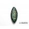 11808001 - Green Pearl Surface w/Black String Oval Focal Bead