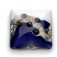 11808904 - White w/Ink Blue Pillow Focal Bead