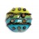 11812202 - Blue & Green Stripe Lentil Focal Bead