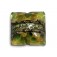 11813904 - Green w/Silver Foil Pillow Focal Bead