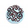 11814202 -  Turquoise w/Brown Stringer Lentil Focal Bead