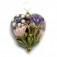 HP-11814825 - Light Pink w/Purple Floral Heart Pendant (Large)