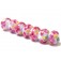 ST08 Clearance - Seven Pink Floral w/Light Blue Core Rondelle Beads