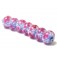 3620201 Clearance - Seven Pink Floral w/Lavender Core Rondelle Beads