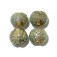 40101012 - Four Golden Green Metallic Lentil Beads