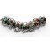 AB00501 - Seven Red/Green/Clear Dots Dichr Boro Rondelle Beads