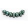 AB01701 - Seven Green w/White Dichroic Boro Rondelle Beads