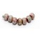 AB01901 - Seven Dark Red/Pearl Gold Dichr Boro Rondelle Beads