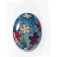 HA041824 - 18x24mm Porcelain Puffed Oval Sky Blue/Floral