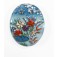 HA043246 - 32x46mm Porcelain Puffed Oval Sky Blue/Floral