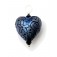 HP-11813505 - Blue Pearl Surface w/Black String Heart Pendant