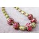11106301 - Necklace w/Red, Ivory & Beige Rondelle Beads