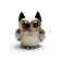 OWL-M-05 - Ivory Owl Bead with Brown Eyes, size M