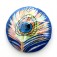 PP013600 - 36mm Porcelain Disk Blue Peacock Feather