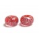 PR12 Clearance - Two Red with Silver Dichroic Rondelle Beads