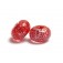 PR12 Clearance - Two Red with Silver Dichroic Rondelle Beads