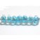 ST11 Clearance - Seven Light Blue with Silver Dichroic Rondelle Beads