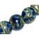 10406502 - Seven Deep Ocean Blue w/Silver Foil Lentil Beads