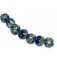 10406502 - Seven Deep Ocean Blue w/Silver Foil Lentil Beads