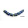 10406503 - Six Deep Ocean Blue w/Silver Foil Mini Kalera Beads