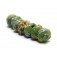 11203901 - Seven Green w/Brown & Purple Flower Rondelle Beads