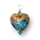 HP-11806305 - Light Brown w/Blue Free Style Heart Pendant