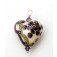 HP-11806605 - Ivory w/Purple & Beige Stringer Heart Pendant