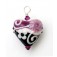 HP-11808205 - Black, White w/Pink Flower Heart Pendant